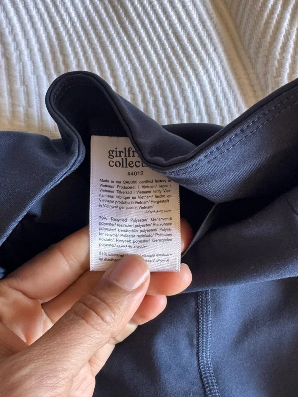 Bundle of girlfriend collective High-Rise Navy capri and teal short leggings XS - Picture 2 of 6